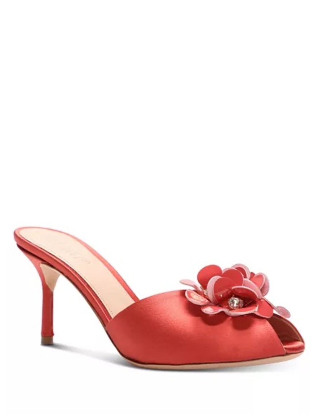 Giambattista Valli Satin Bouquet Embellished Mule Sandals NWT Size 38 IT
